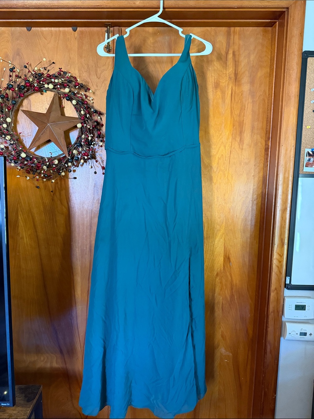 Forest green V-Neck Sleeveless Maxi Dress